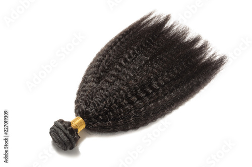 Kinky straight permed black human hair weaves extensions bundles