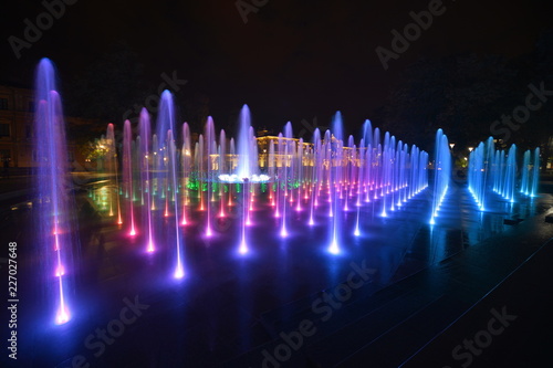 This a view of colourful fountain in Lublin, Poland.