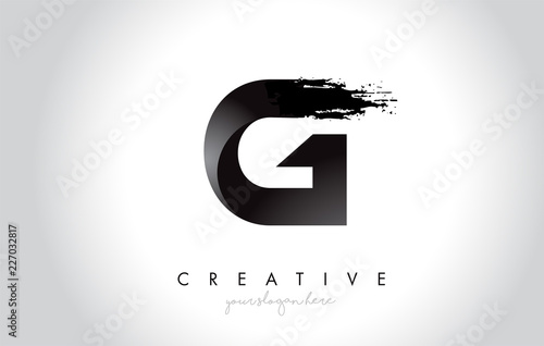 G Letter Design with Brush Stroke and Modern 3D Look.