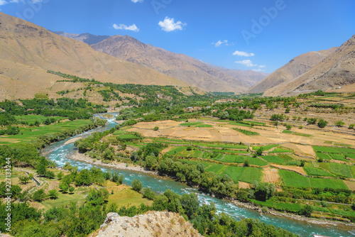 Panjshir valley in Eastern Afghanistan, beautiful nature in Afghanistan landscapes with old soviet tanks 