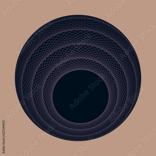 isolated graphic web ball in dark purple shades on ivory