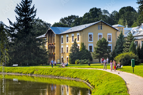 Naleczow, Poland - Historic Duke Joseph pavilion in Springs Park Zdrojowy in Naleczow - known polish health resort originated in XVIII century