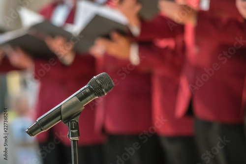 Microphone and mens choir