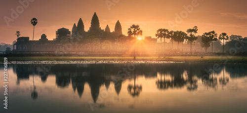 Sunrise view of ancient temple complex Angkor Wat Siem Reap, Cambodia