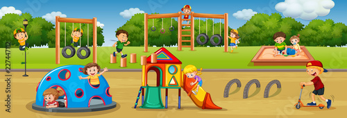 Children playing at playground