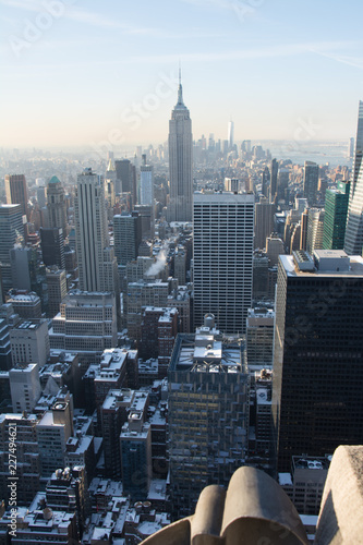 New York City skyline on a sunny winter morning