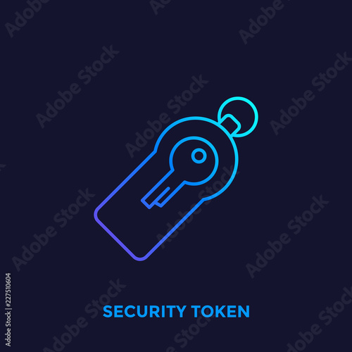 security token line vector icon