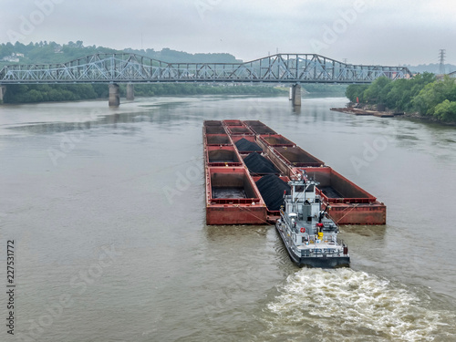 Coal barge and pusher boat