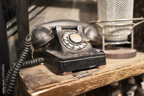 Old black telephone