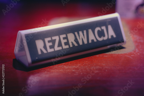 Rezerwacja tabliczka