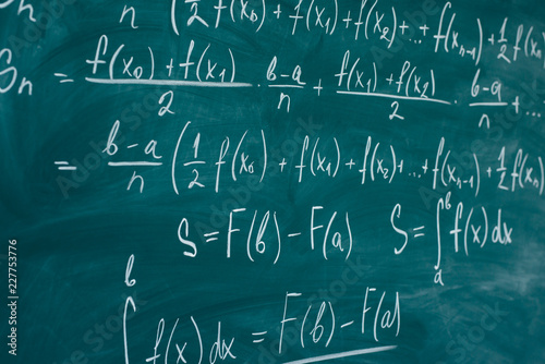 Mathematics lesson differential and integral calculus Chalkboard.