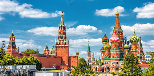 Moscow Kremlin and St Basil's Cathedral on Red Square, Russia