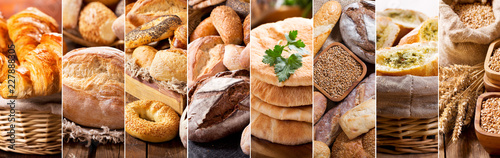 collage of various types of fresh bread