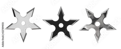 Set of ninja star shurikens