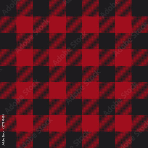 Lumberjack plaid pattern. Red and black lumberjack.