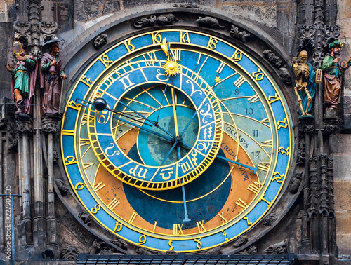 The old astronomical clock is one of the main sights of Prague. The historical center of the city.