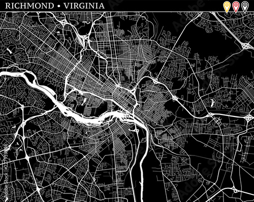 Simple map of Richmond, Virginia