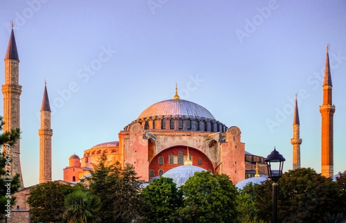 Closeup of Hagia Sophia during Sunset