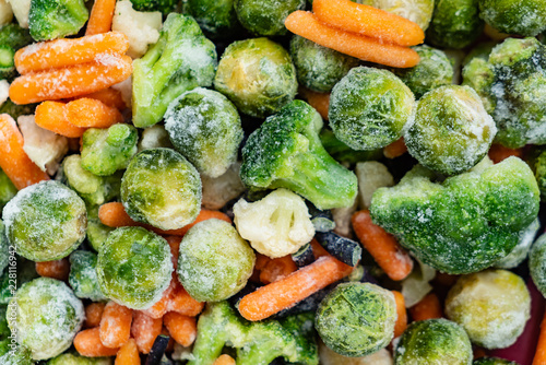 frozen vegetables closeup