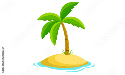 Amazing Palm Tree And Island Vector