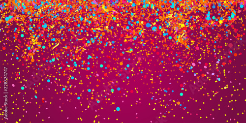 Confetti. Bright explosion. Firework. Texture with colorful glitters. Geometric background. Pattern for work. Print for banners, posters and textiles. Greeting cards. Doodle for design and business