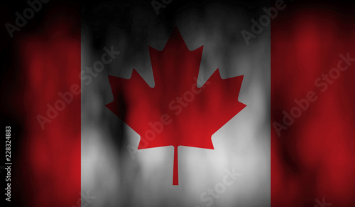 flag of canada on smoke background 3d render