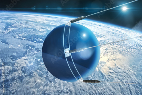 sputnik approaches the earth