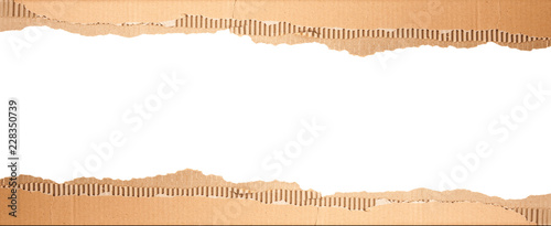 Cardboard with a hole - white background