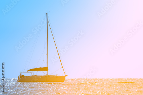 sailboat at sea toning