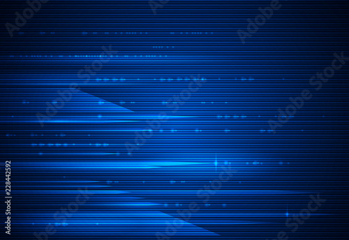 Illustration abstract speed movement and light effect, lines pattern design. High speed movement and motion blur over dark blue background. Futuristic, hi tech technology concept.