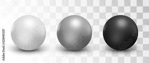 Set of vector spheres and balls on a white background