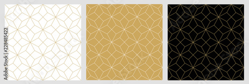 Seamless pattern abstract star christmas background with elegant golden vector lines