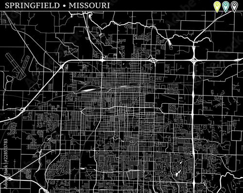 Simple map of Springfield, Missouri