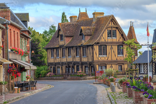 Maison normande à Beuvron-en-Auge, Calvados, Normandie