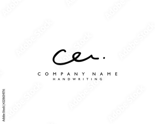C E Initial handwriting logo