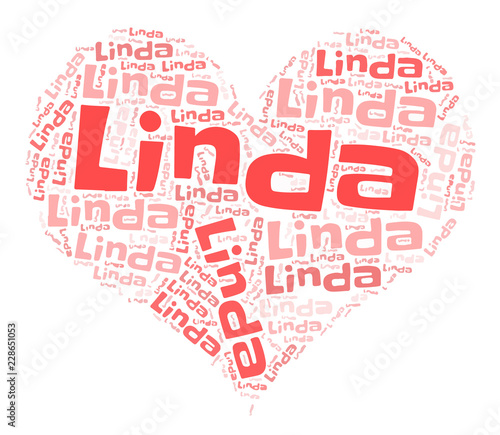 Linda word cloud in heart shape 