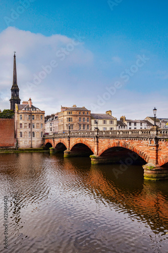 New Bridge, built 1878, and the River Ayr in Ayr, South Ayrshire, Scotland.