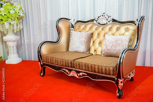 sofa in interior.Classical style Armchair sofa couch in room.vintage sofa.