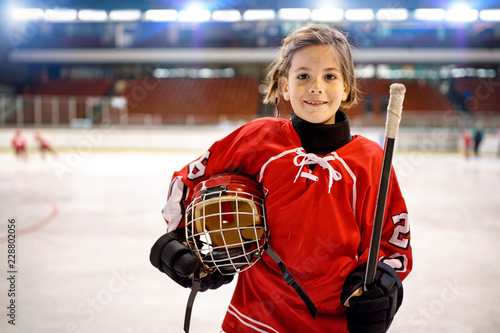 Youth girl hockey players.