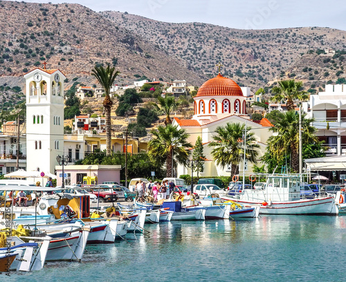 Harbor town of Elounda on the island of Crete