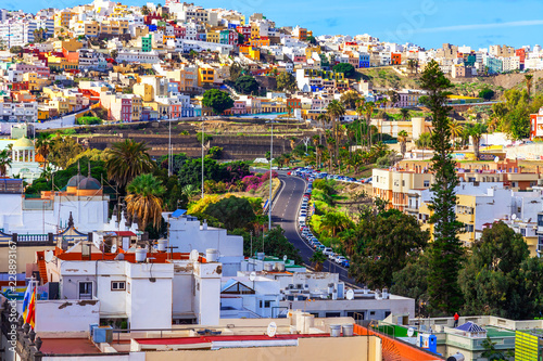 Las-Palmas de Gran Canaria, Spain, on January 10, 2018. A beautiful view of the city from the survey platform of a cathedral