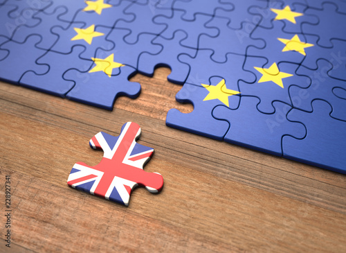 Brexit - United Kingdom European Union Puzzle Pieces