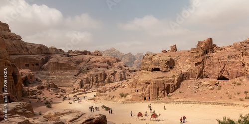 Blick auf das Gebirge der Felsenstadt Petra, Jordanien