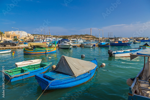 Marsaxlokk, Malta. Boats in the harbor