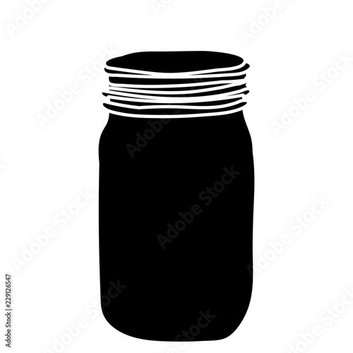 silhouette of glass jar with lid