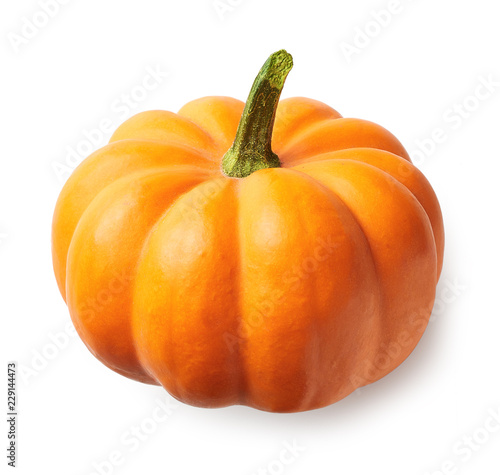 Fresh orange pumpkin isolated on white background