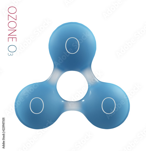 O3 ozone 3d molecule isolated on white