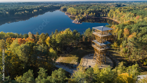 Łuk mużakowski - geo park - kopalnia babina - z lotu ptaka