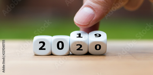 Dice symbolize the change to the new year 2020