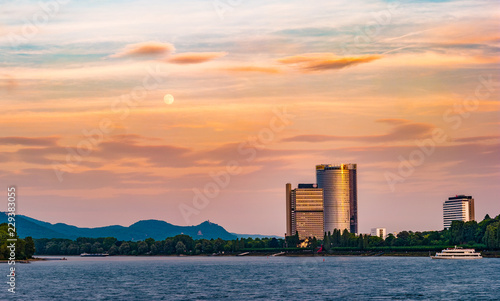 Bundesviertel federal government district aerial panoramic view in Bonn city in Germany